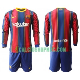 FC Barcellona Bambino Maglia Prima 2020/2021 Manica Lunga (+ Pantaloncini)